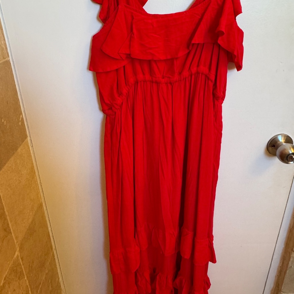 Melissa Odabash Red Ruffled Midi Sundress - Picture 8 of 8